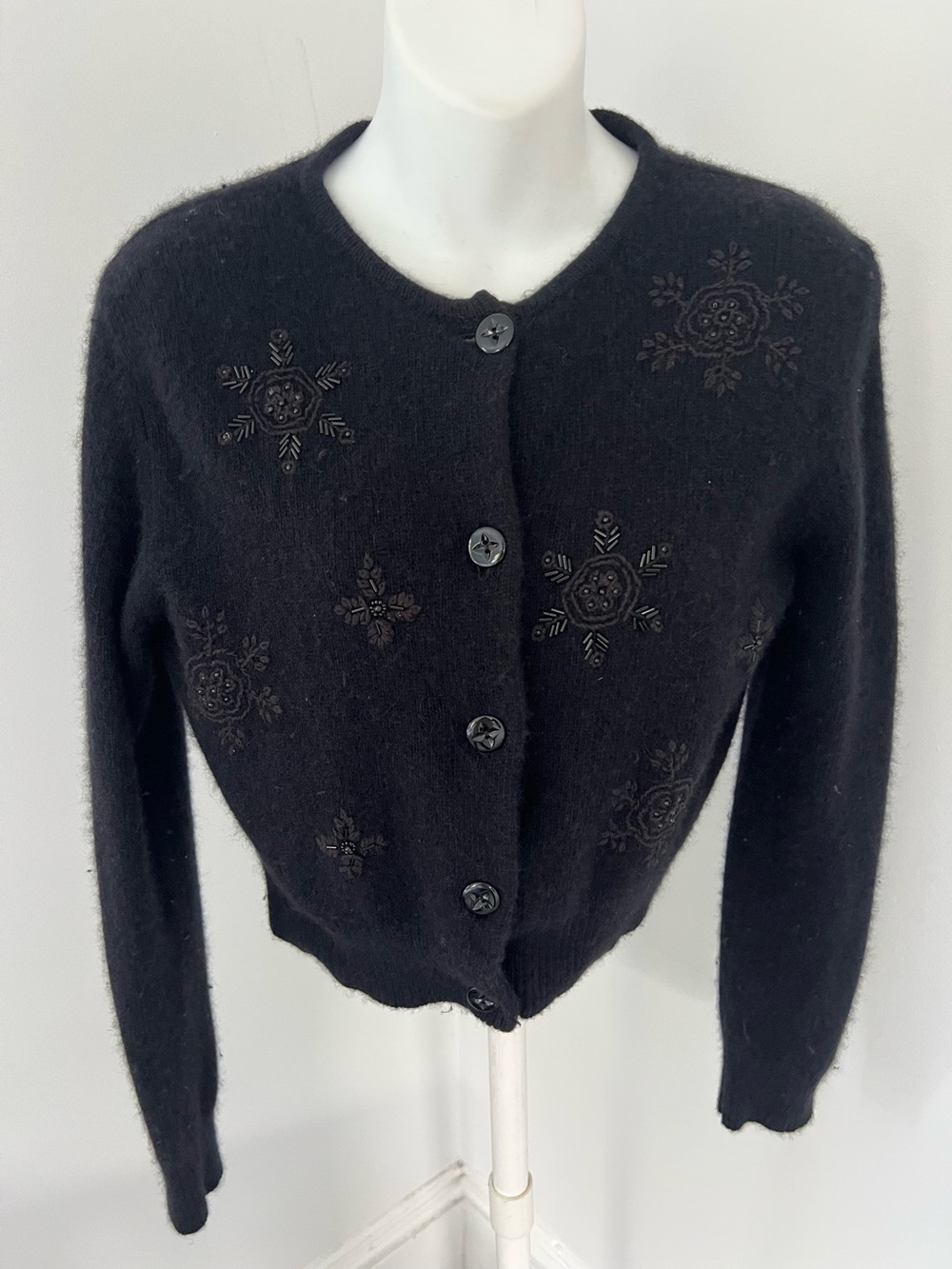 GAP Vintage Black Embroidered Beaded Cardigan Sz. S